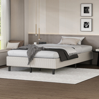 ALFORDSON Bed Frame King Single Mattress Base Foundation Beige Fabric BASEL