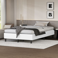 ALFORDSON Bed Frame King Single Mattress Base Foundation White Leather BASEL