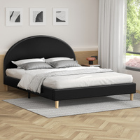 ALFORDSON Bed Frame Double Size Mattress Base Platform Black Leather CALLA