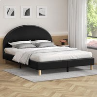 ALFORDSON Bed Frame King Size Mattress Base Platform Black Leather CALLA