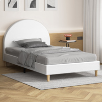 ALFORDSON Bed Frame Single Size Mattress Base Platform Leather White CALLA