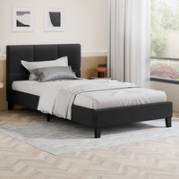 ALFORDSON Bed Frame King Single Wooden Platform Mattress Base Fabric Charcoal