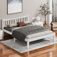 ALFORDSON Bed Frame Wooden King Size Solid Pine Timber Base White CAMBRIE