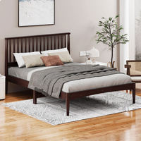 ALFORDSON Bed Frame Wooden Double Size Timber Base Platform Walnut CAELUS