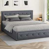 ALFORDSON Bed Frame Double Size Gas Lift Storage Mattress Base Fabric Grey