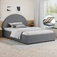 ALFORDSON Bed Frame King Single Gas Lift Base With Storage Grey Fabric HOWELL