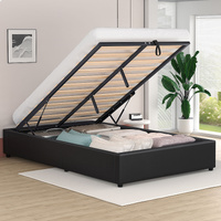 ALFORDSON Bed Frame King Single Gas Lift Storage Mattress Base Black WILBUR