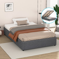 ALFORDSON Bed Frame King Single Gas Lift Storage Mattress Base Grey WILBUR