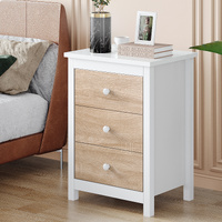 ALFORDSON Bedside Table Hamptons Nightstand 3 Drawers Oak