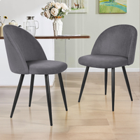 ALFORDSON 2x Dining Chairs Velvet Grey