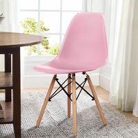 ALFORDSON 4x Dining Chairs Retro Steel Kitchen Lounge Cafe Solid Wood Pink