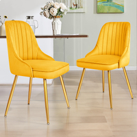 ALFORDSON 2x Dining Chairs Velvet Yellow