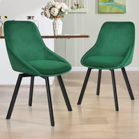 ALFORDSON 2x Dining Chairs Swivel  Velvet Green