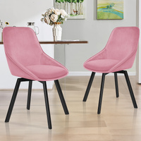 ALFORDSON 2x Dining Chairs Accent Kitchen Swivel Lounge Padded Seat Velvet Pink