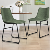 ALFORDSON 2x Dining Chairs PU Leather Green