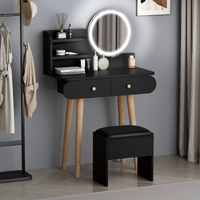 ALFORDSON Dressing Table Stool Set Makeup Mirror Vanity LED Light Black