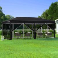 ALFORDSON Gazebo Pop Up Marquee 3x6m Outdoor Canopy Party Camping Mesh Black