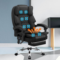 ALFORDSON Massage Office Chair Heated Fabric Seat Executive Gaming Computer