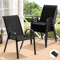 ALFORDSON 6x Outdoor Lounge Chairs Patio Dining Furniture Garden Stackable Black