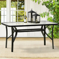 ALFORDSON Patio Dining Table Garden 120CM X 70CM Black