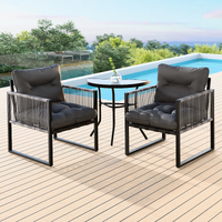 ALFORDSON 3PCS Outdoor Furniture Setting Patio Garden Table Chair Set Wicker