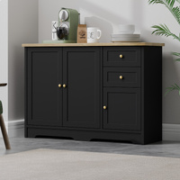 ALFORDSON Buffet Sideboard Cupboard Cabinet 3 Doors Pantry Storage Drawers Black