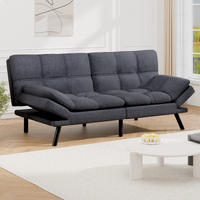 ALFORDSON Sofa Bed Recliner Lounge Futon Couch 3 Seater Convertible Fabric Grey