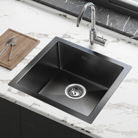 ALFORDSON Kitchen Sink Stainless Steel Drop in Flush Under Mount 440X440MM Black