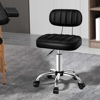 ALFORDSON Salon Stool Backrest Swivel Barber Hair Dress Chair Lina Black