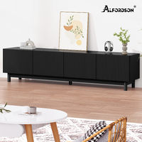 ALFORDSON Entertainment Unit TV Cabinet Stand 180cm Black