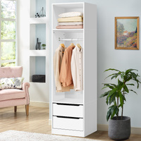 ALFORDSON Wardrobe Clothes Closet Storage Cabinet Hanging Rod White