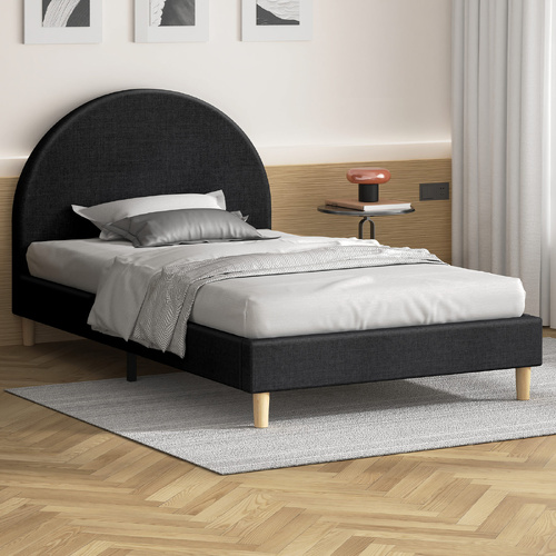 ALFORDSON Bed Frame Single Size Mattress Base Platform Fabric Charcoal CALLA