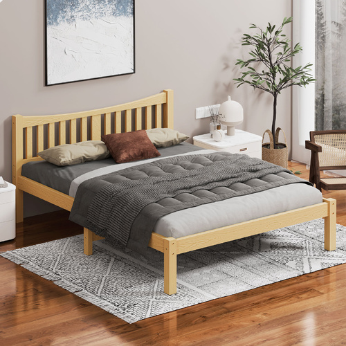 ALFORDSON Bed Frame Wooden Queen Size Solid Pine Timber Base Oak CAMBRIE