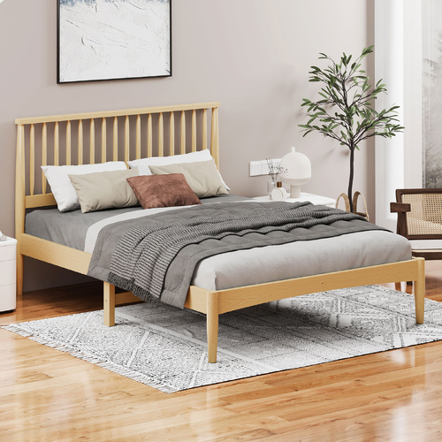 ALFORDSON Bed Frame Wooden Double Size Timber Base Foundation Oak CAELUS