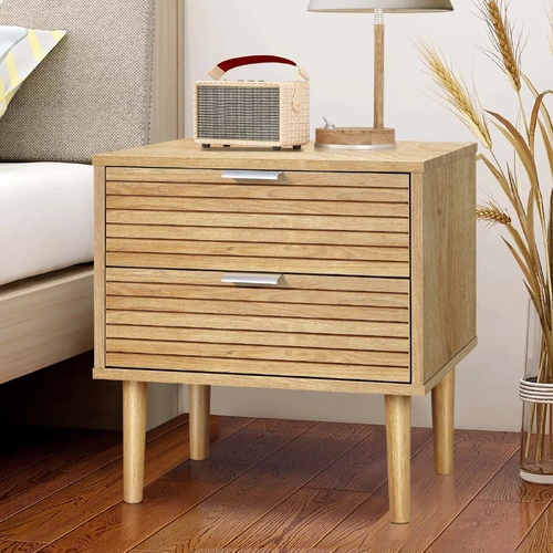 ALFORDSON Bedside Table Nightstand Side Storage Cabinet Slatted Drawer Oak