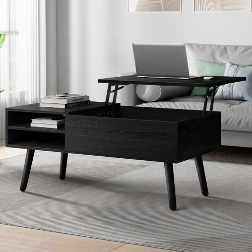 ALFORDSON Coffee Table Lift Up Top Hidden Storage Black