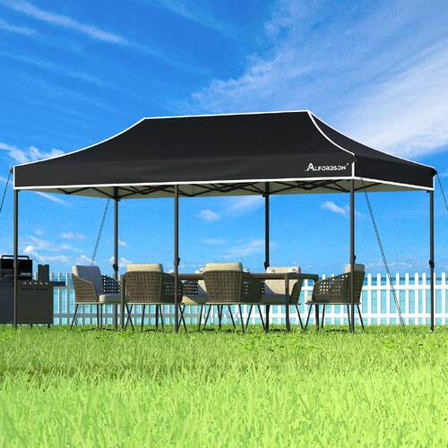 ALFORDSON Gazebo 3x6 Pop Up Tent Wedding Canopy Black