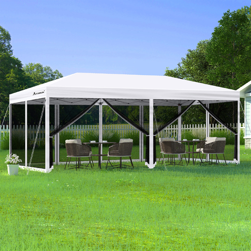 ALFORDSON Gazebo Pop Up Marquee 3x6 Outdoor Tent Party Camping Mesh Wall White