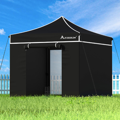 ALFORDSON Gazebo 3x3 Pop Up Marquee Black