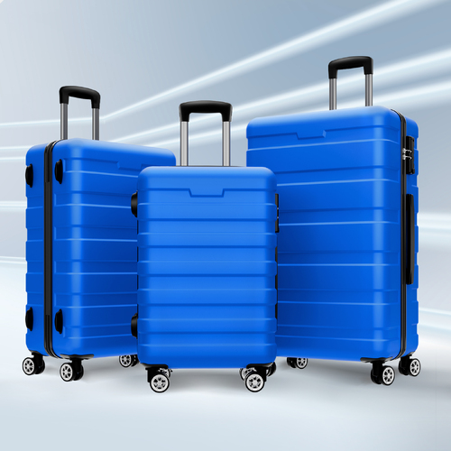 ALFORDSON Luggage 3PCS Set Suitcase Trolley TSA Carry on Hard Case Blue