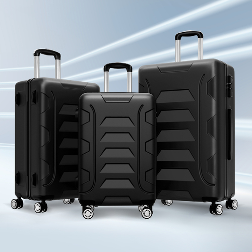 ALFORDSON Luggage 3PCS Set Suitcase Trolley TSA Carry on Hard Case Black