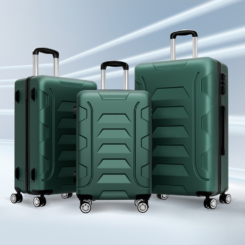 ALFORDSON Luggage 3PCS Set Suitcase Trolley TSA Carry on Hard Case Green