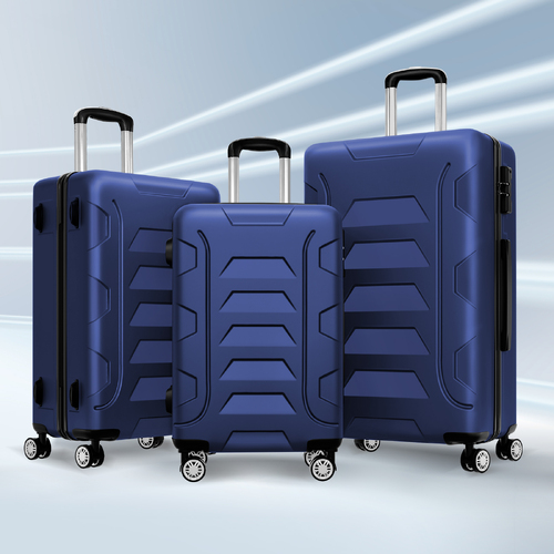 ALFORDSON Luggage 3PCS Set Suitcase Trolley TSA Carry on Hard Case Navy