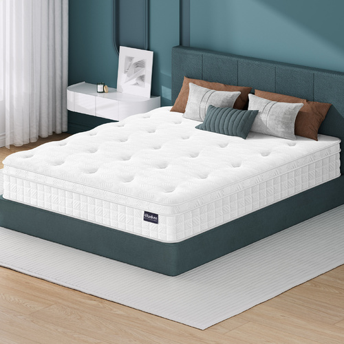 ALFORDSON Mattress 22CM King Bed Euro Top Spring Foam Bedding Medium Firm