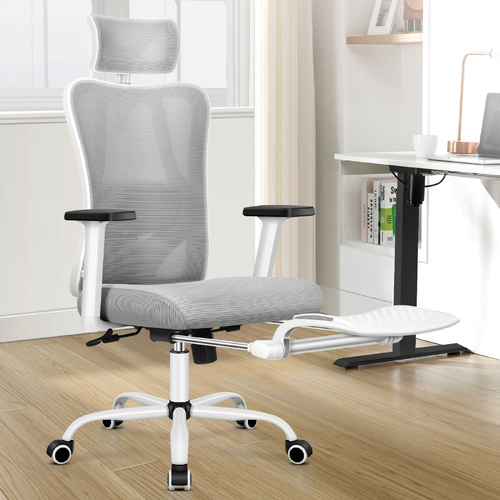 ALFORDSON Mesh Office Chair Ergonomic Executive Seat Grey White