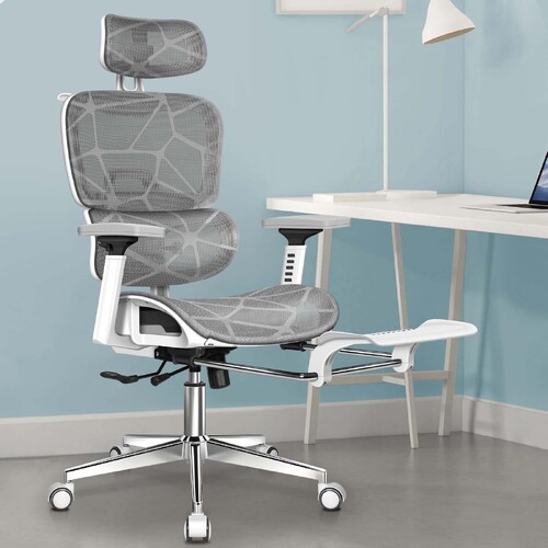 ALFORDSON Ergonomic Office Chair Executive White Grey