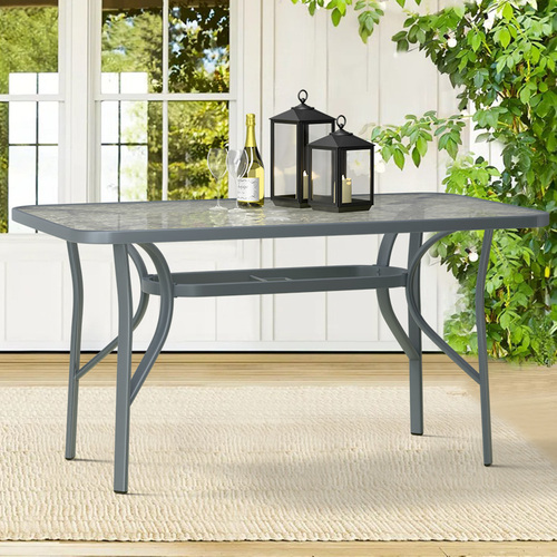 ALFORDSON Patio Dining Table Garden 140CM X 80CM Grey