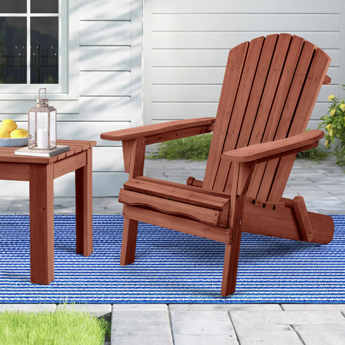 ALFORDSON Adirondack Chair Wooden Outdoor Patio Furniture Brown