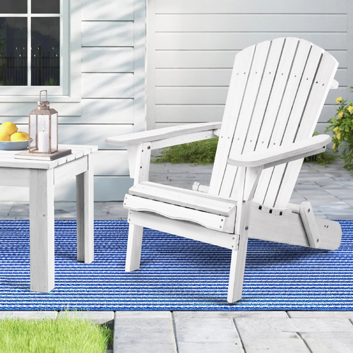 ALFORDSON Adirondack Chair Wooden Outdoor Patio Furniture White