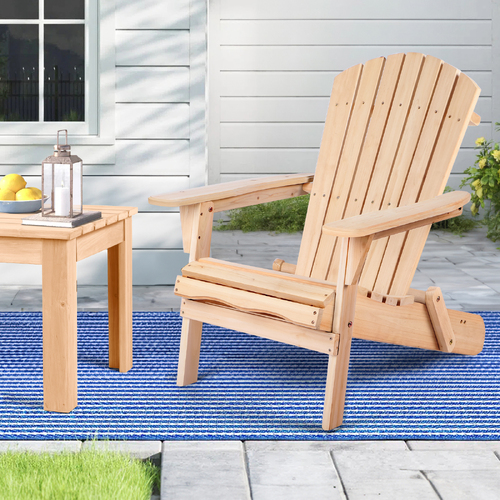 ALFORDSON Outdoor Chair Wooden Adirondack Patio Furniture Beach Garden Natural